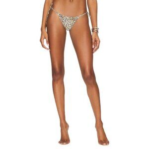 PQ Eve Tie Teeny Bikini Bottoms in Leopard Large New Womens Swimsuit